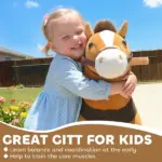 Ride on Horse, Plush Riding Pony for Ages 3-5, Walking Horse Animal with Wheels for Active Play, Dark Brown - Image 7