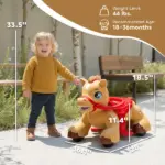 Ride On Horse Toy, 12V Battery Powered Ride on Toy with Carrot Toy, Comb and Sound, Electric Rocking Horse for Toddlers - Image 3