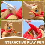 Ride On Horse Toy, 12V Battery Powered Ride on Toy with Carrot Toy, Comb and Sound, Electric Rocking Horse for Toddlers - Image 4
