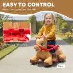Ride On Horse Toy, 12V Battery Powered Ride on Toy with Carrot Toy, Comb and Sound, Electric Rocking Horse for Toddlers - Image 6