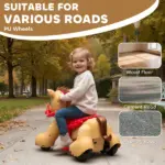 Ride On Horse Toy, 12V Battery Powered Ride on Toy with Carrot Toy, Comb and Sound, Electric Rocking Horse for Toddlers - Image 7