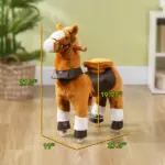 Qaba Ride on Horse, Walking Horse Toy Kids Riding Pony with Wheels, Neighing Sound for 3-5 Years, up to 132 Pounds - Image 3