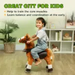 Qaba Ride on Horse, Walking Horse Toy Kids Riding Pony with Wheels, Neighing Sound for 3-5 Years, up to 132 Pounds - Image 7