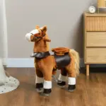 Qaba Ride on Horse, Walking Horse Toy Kids Riding Pony with Wheels, Neighing Sound for 3-5 Years, up to 132 Pounds - Image 10