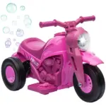 Qaba Ride On Motorcycle, 6V Ride on Bubble Car, 3 Wheeled Electric Motorcycle for Kids with LED Headlight, Music, Pink - Image 11