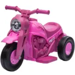 Qaba Ride On Motorcycle, 6V Ride on Bubble Car, 3 Wheeled Electric Motorcycle for Kids with LED Headlight, Music, Pink