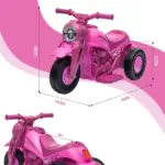 Qaba Ride On Motorcycle, 6V Ride on Bubble Car, 3 Wheeled Electric Motorcycle for Kids with LED Headlight, Music, Pink - Image 3