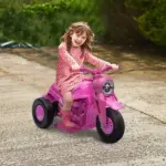 Qaba Ride On Motorcycle, 6V Ride on Bubble Car, 3 Wheeled Electric Motorcycle for Kids with LED Headlight, Music, Pink - Image 10