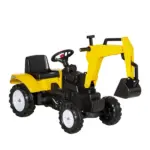 Aosom Ride-On Toy Pedal Digger Excavator, Pretend Play Construction Car with Horn, for Kids Toddlers 3+, Yellow - Image 12