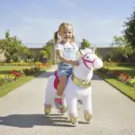Ride on Unicorn Toy for Kids 3-5 Years, 29.5 Inch Plush Baby Rocking Horse with Wheels, No Battery Required, White - Image 10