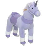 Ride on Unicorn Toy for Kids 4-7 Years, 37.8 Inch Plush Baby Rocking Horse with Wheels, No Battery Required, Purple - Image 11