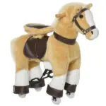 Ride-On Walking Horse Toy, Brown with Easy Rolling Wheels, Soft and Huggable for 3-8 Years, Durable Interactive Play - Image 11