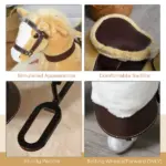 Ride-On Walking Horse Toy, Brown with Easy Rolling Wheels, Soft and Huggable for 3-8 Years, Durable Interactive Play - Image 7