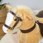 Ride-On Walking Horse Toy, Brown with Easy Rolling Wheels, Soft and Huggable for 3-8 Years, Durable Interactive Play - Image 8