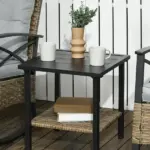 Rocking Bistro Set 3 Piece Wicker Outdoor Furniture with Rocker Chairs Cushions Coffee Table Light Grey - Image 8