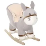 Rocking Donkey with Sound Wooden Base and Safety Belt for Ages 18-36 Months