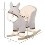 Rocking Donkey with Sound Wooden Base and Safety Belt for Ages 18-36 Months - Image 3