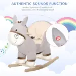 Rocking Donkey with Sound Wooden Base and Safety Belt for Ages 18-36 Months - Image 6
