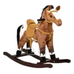 Plush Rocking Horse Ride-On Toy with Nursery Rhyme Music for Ages 18-36 Months Dark Brown - Image 12