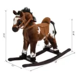 Plush Rocking Horse Ride-On Toy with Nursery Rhyme Music for Ages 18-36 Months Dark Brown - Image 3