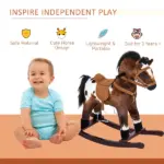 Plush Rocking Horse Ride-On Toy with Nursery Rhyme Music for Ages 18-36 Months Dark Brown - Image 4