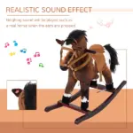 Plush Rocking Horse Ride-On Toy with Nursery Rhyme Music for Ages 18-36 Months Dark Brown - Image 5