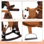 Plush Rocking Horse Ride-On Toy with Nursery Rhyme Music for Ages 18-36 Months Dark Brown - Image 7
