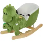 Rocking Horse, Ride on Dinosaur w/ Seat Belt, 32 Songs and Hand Puppet for 18-36 Months, Green