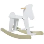 Traditional Wooden Rocking Horse with Handrails and Backrest White for Ages 1-3 - Image 11