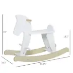Traditional Wooden Rocking Horse with Handrails and Backrest White for Ages 1-3 - Image 3