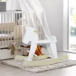 Traditional Wooden Rocking Horse with Handrails and Backrest White for Ages 1-3 - Image 10