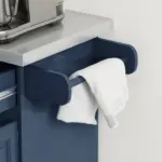 HOMCOM Rollable Kitchen Island with Stainless Steel Top, 2 Drawers, Spice, Knife and Towel Rack and Cabinets, Navy Blue - Image 9