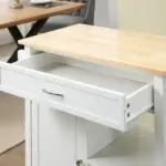HOMCOM Rolling Kitchen Island, White, with Open Shelf and Storage Drawer - Image 8