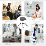 HOMCOM Rolling Saddle Stool Ergonomic PU Leather Height Adjustable Hydraulic Spa Chair Grey - Image 5