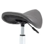 HOMCOM Rolling Saddle Stool Ergonomic PU Leather Height Adjustable Hydraulic Spa Chair Grey - Image 8