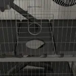 50.5 Inch Rolling Small Animal Cage with Hammock, Platforms and 4 Doors, Gray - Image 11