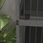 50.5 Inch Rolling Small Animal Cage with Hammock, Platforms and 4 Doors, Gray - Image 9