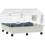 Rolling Small Animal Cage with Water Bottle, Hay Feeder, Food Dish for Rabbits, Hedgehogs, Guinea Pigs, 35" x 35" x 25" - Image 11