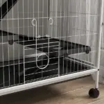 5-Tier Rolling Small Pet Cage with Hammock and 4 Access Doors White and Black - Image 10