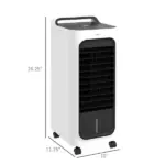 HOMCOM Room Air Cooler with Ice Packs, Ice Cooling Fan Water Humidifier Unit with Remote, Timer, Oscillating - Image 3