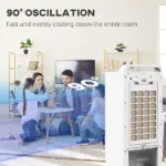 HOMCOM Room Air Cooler with Ice Packs, Ice Cooling Fan Water Humidifier Unit with Remote, Timer, Oscillating - Image 7