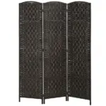 Room Divider, 3 Panel Folding Privacy Screen, 70.9" Tall Portable Weave Partition Wall Divider for Bedroom, Coffee - Image 11