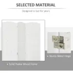 HOMCOM Room Divider, 4 Panel Folding Privacy Screen, 6 Ft Tall Portable Weave Partition Wall Divider for Bedroom, White - Image 5