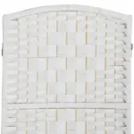 HOMCOM Room Divider, 4 Panel Folding Privacy Screen, 6 Ft Tall Portable Weave Partition Wall Divider for Bedroom, White - Image 8