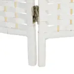 HOMCOM Room Divider, 4 Panel Folding Privacy Screen, 6 Ft Tall Portable Weave Partition Wall Divider for Bedroom, White - Image 9