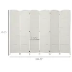 Room Divider, 6 Panel Folding Privacy Screen, 6FT Tall Portable Weave Partition Wall Divider for Bedroom, White - Image 3