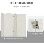 Room Divider, 6 Panel Folding Privacy Screen, 6FT Tall Portable Weave Partition Wall Divider for Bedroom, White - Image 5