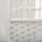 HOMCOM Room Divider 6 Panel Folding Privacy Screen White Wave Fiber for Home Office Portable - Image 8