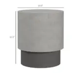 HOMCOM Round Accent Table with Concrete Finish 4 Adjustable Feet for Indoor Outdoor - Image 3