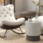 HOMCOM Round Accent Table with Concrete Finish 4 Adjustable Feet for Indoor Outdoor - Image 4